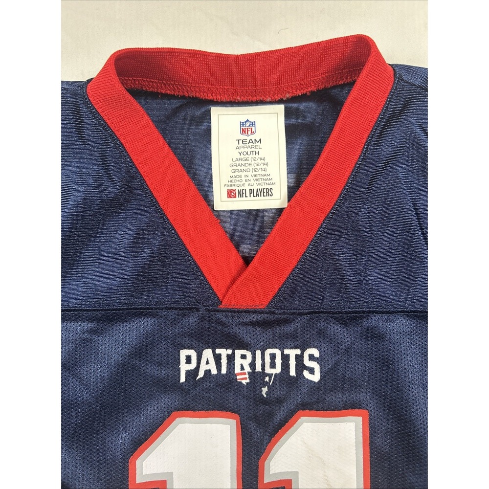NFL Jersey Boy's Large New England Patriots Short Sleeve Pullover V-Neck - Picture 2 of 6
